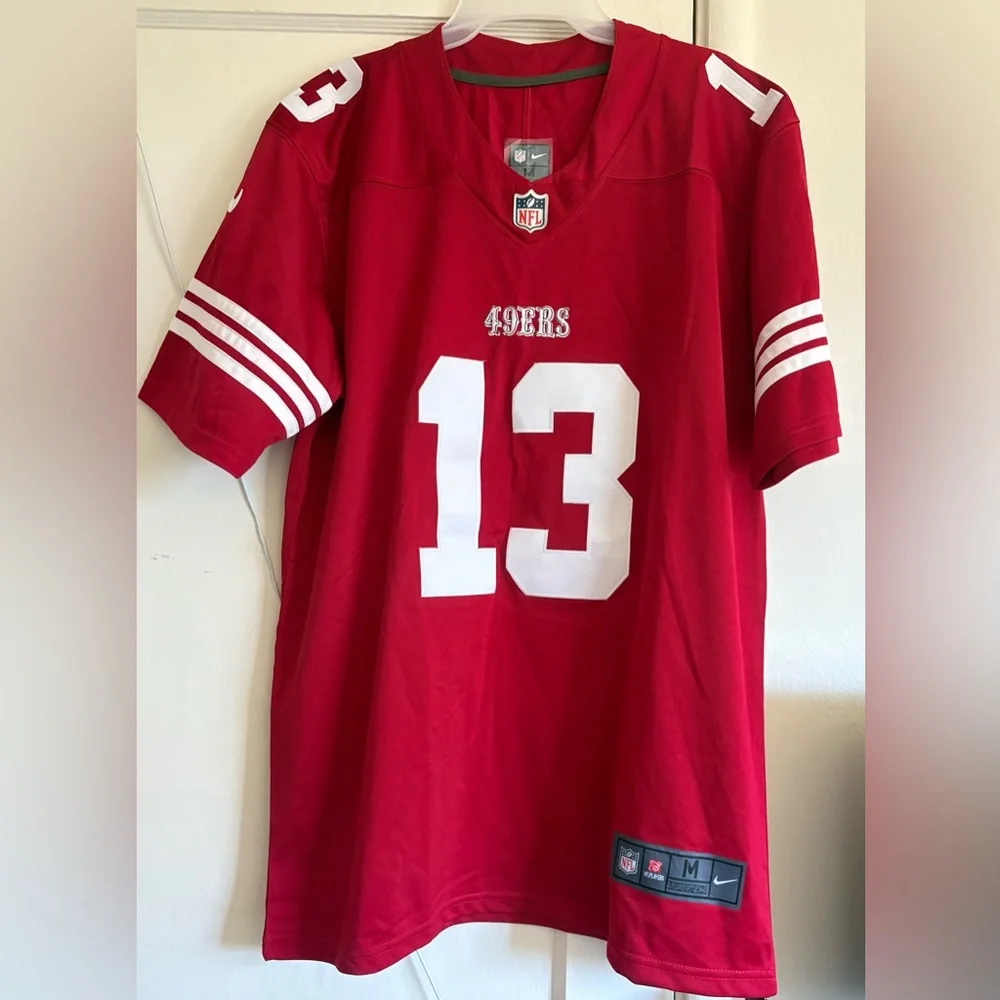 NFL 49ers Scarlet Red Jersey with White Accents - Picture 1 of 7